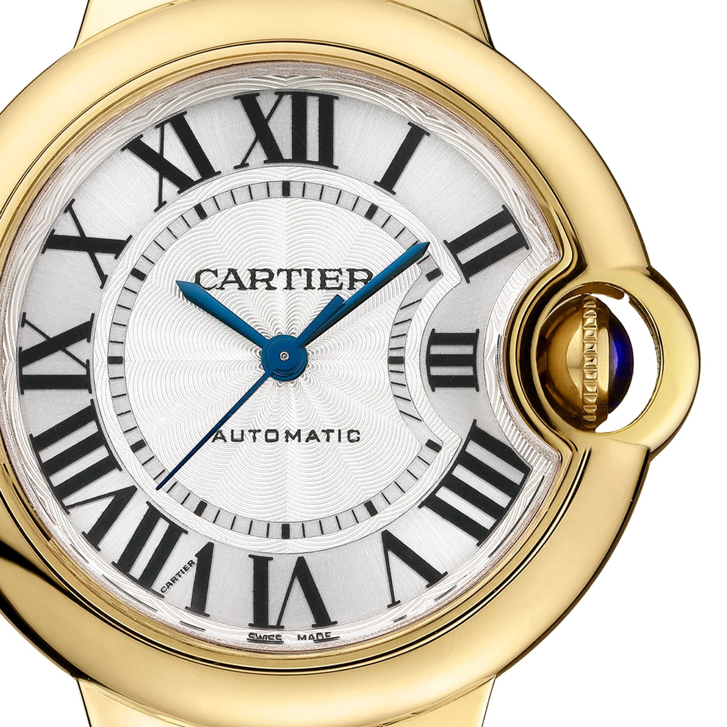 Ballon Bleu de Cartier 33 | 33mm, 18K Yellow Gold, Silver Dial, Gold Bezel