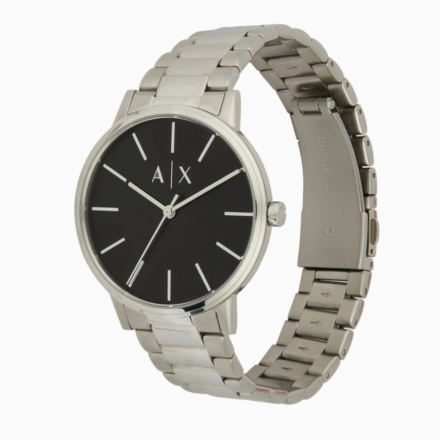 Armani Exchange Cayde AX2700 Men's Analog Watch – Black Dial with Silver Stainless Steel Bracelet